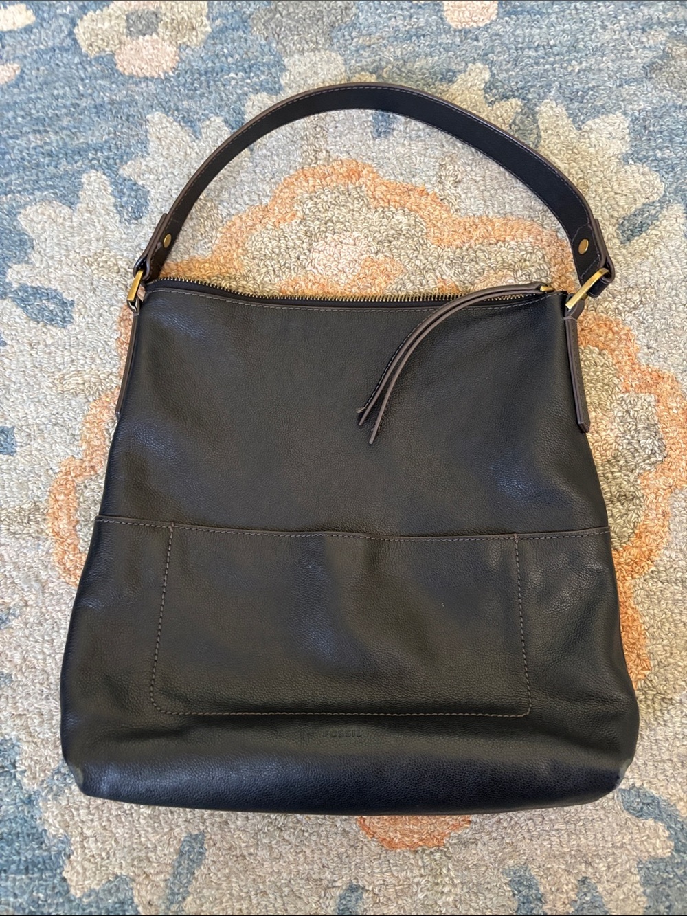 Fossil Classic dark brown Leather Shoulder Bag